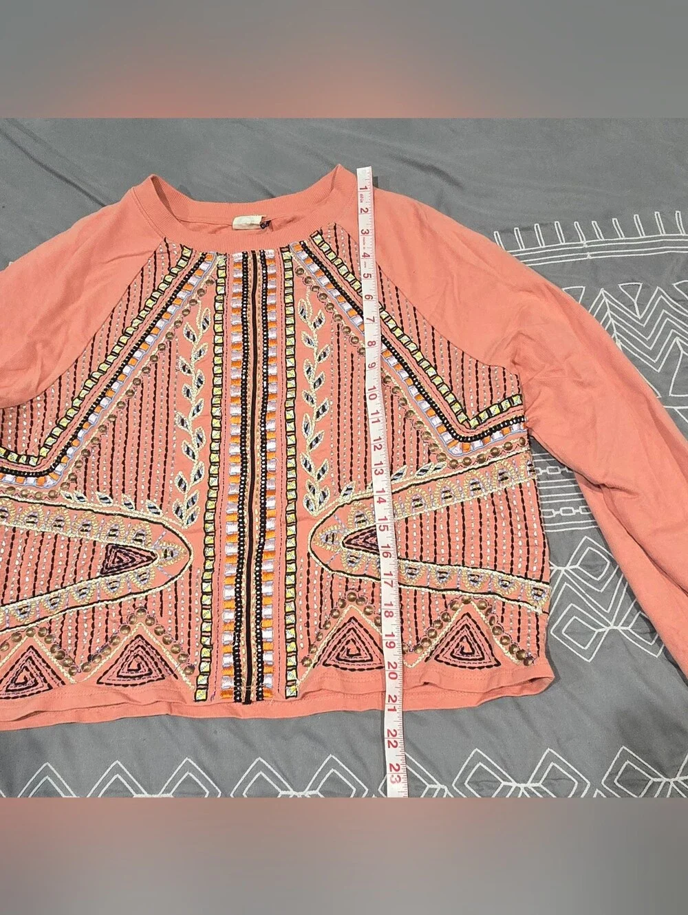 Anthropologie Akemi + Kin Sequin And Embroidered Sweatshirt Size Medium